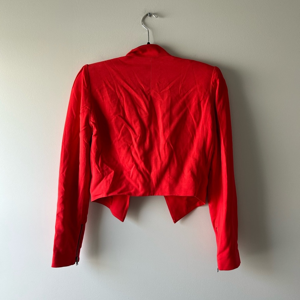 Alice + Olivia red cropped blazer jacket